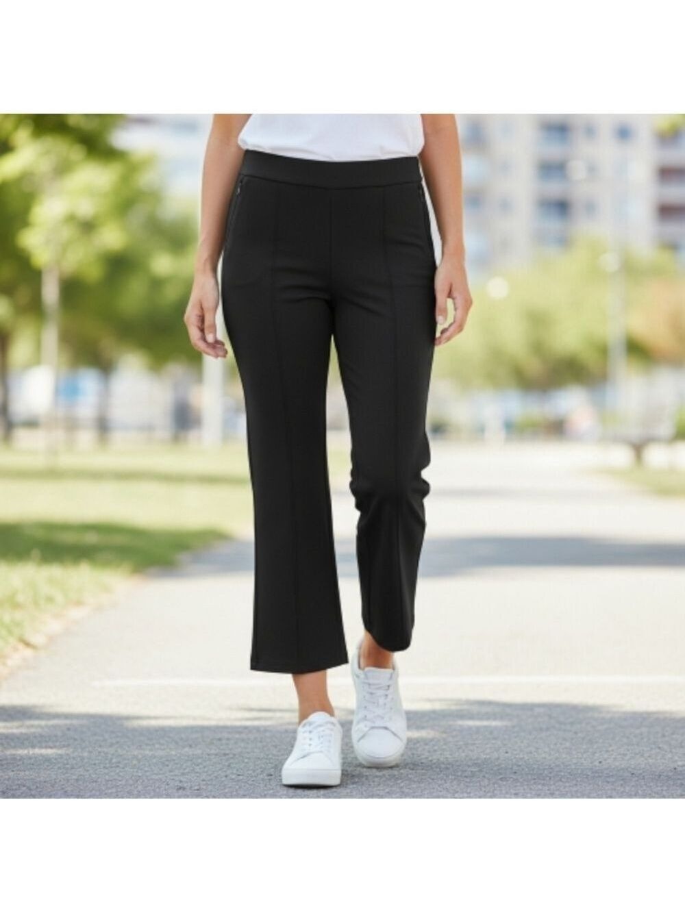 Classic Black Flare Boot Cut Pants with Structured Fabric Nwot XL